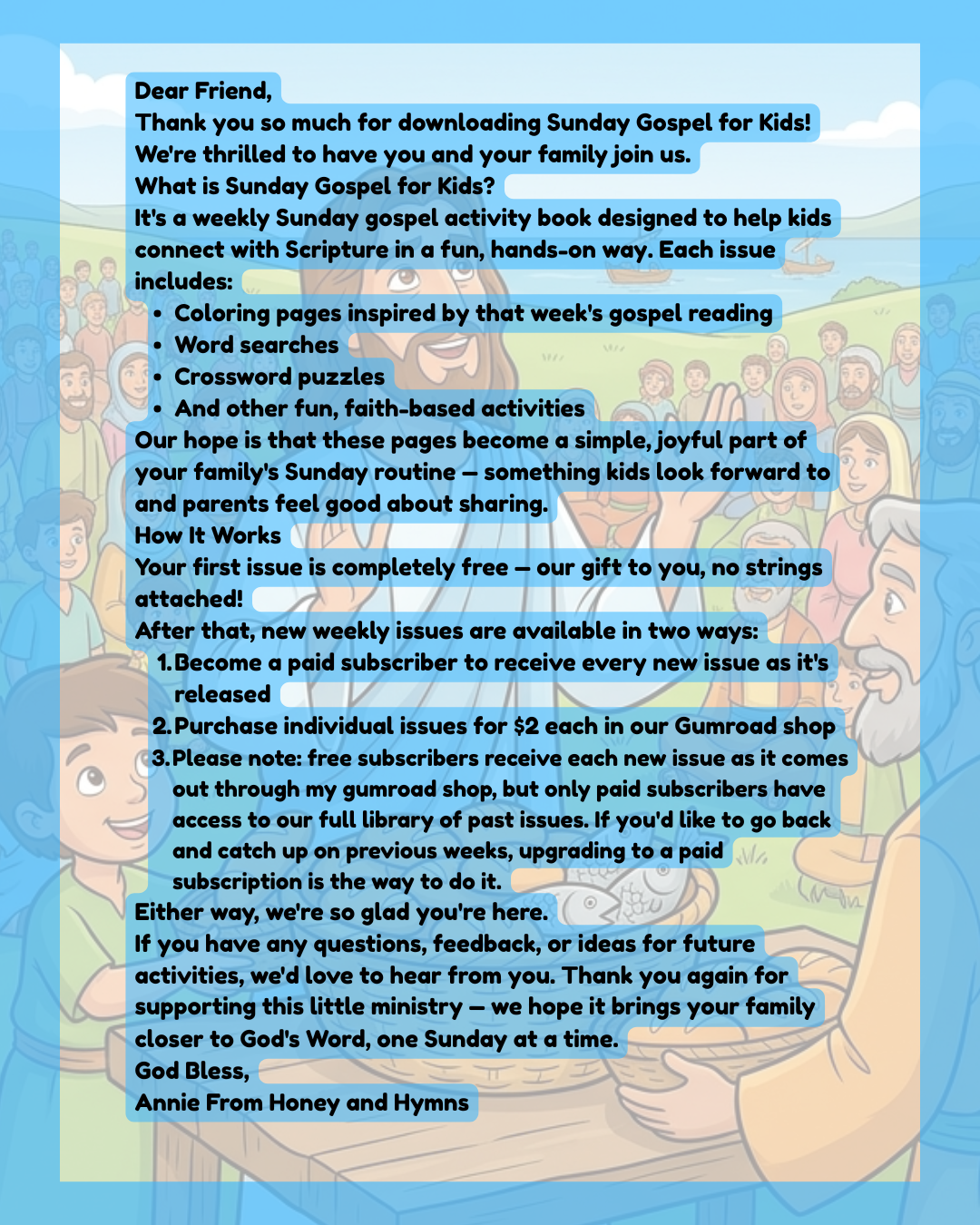 Sunday Gospel for Kids page 2